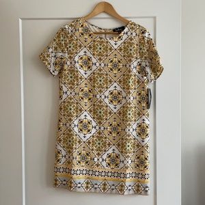 Lulus Yellow Printed Sheath Dress; Size S